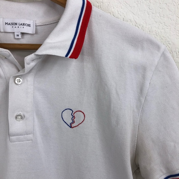 Maison Labiche Broken Heart Embroidered Paris Polo - Picture 2 of 12